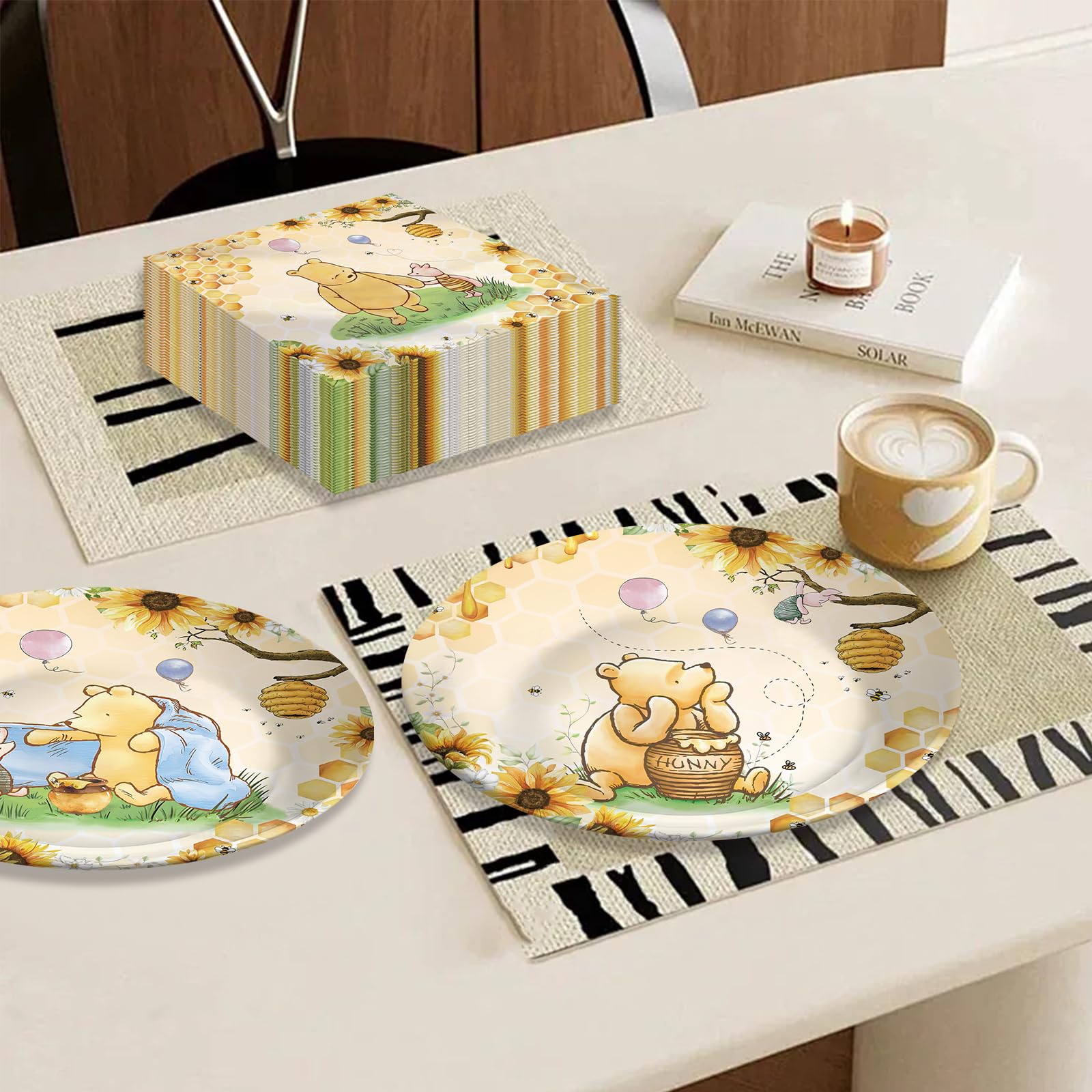 WISSLERMER coordinated bear design plates and napkins for a charming theme.