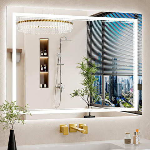 WISSMIELS 30x40 mirror with backlit and front lit glow for enhanced makeup accuracy