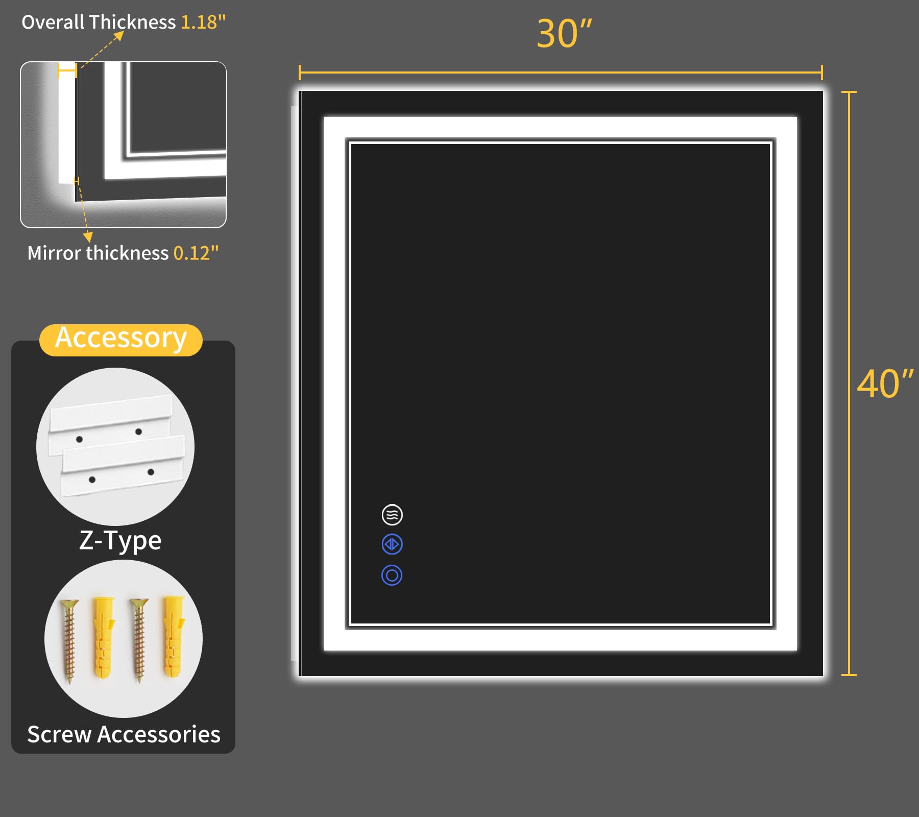WISSMIELS high-quality mirror featuring 5 mm tempered glass