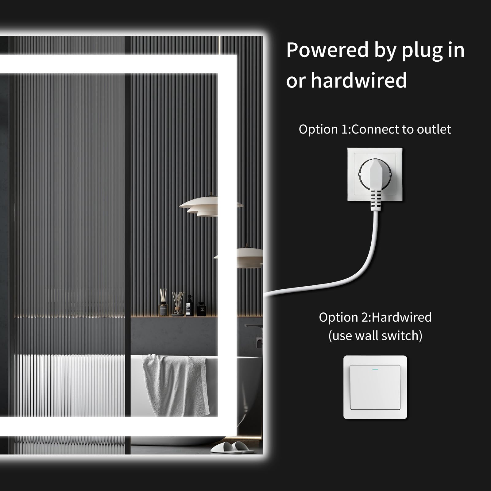 WISSMIELS easy-install hardware enables vertical or horizontal mounting.