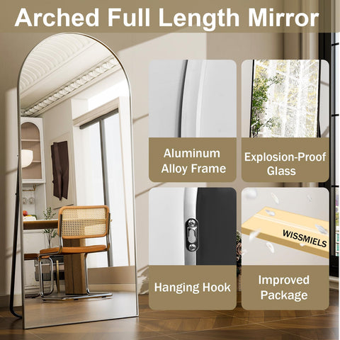 WISSMIELS wall-mounted or floor mirror fits versatile layouts.