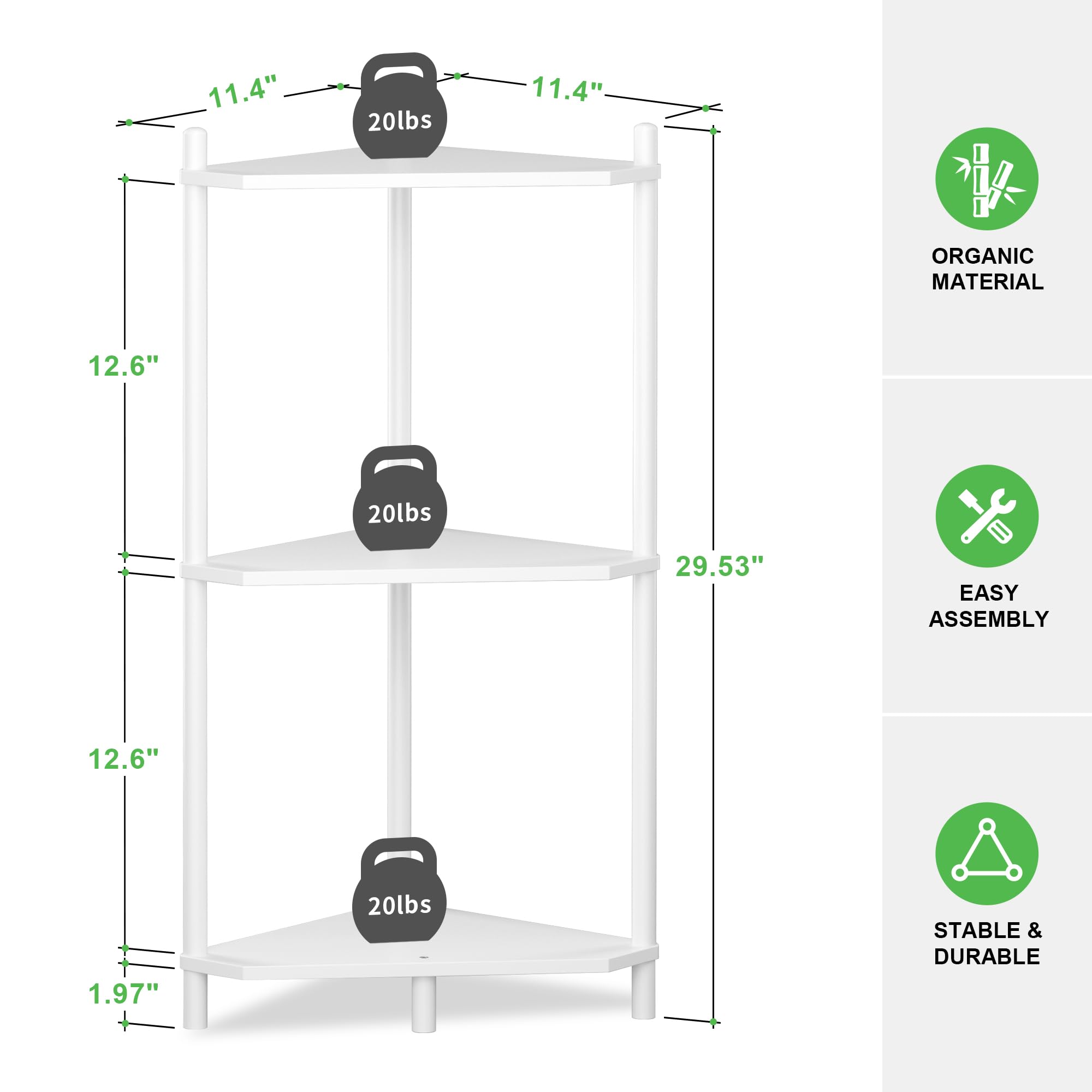 Wisuce corner shelf bathroom shower area for accessible bath supplies.