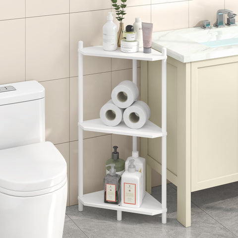 Wisuce corner shelf dimensions illustration highlighting the base footprint.