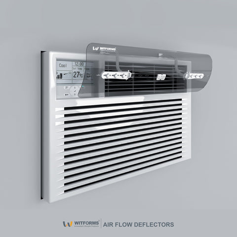 WITFORMS transparent deflector for discreet installation and clear airflow.