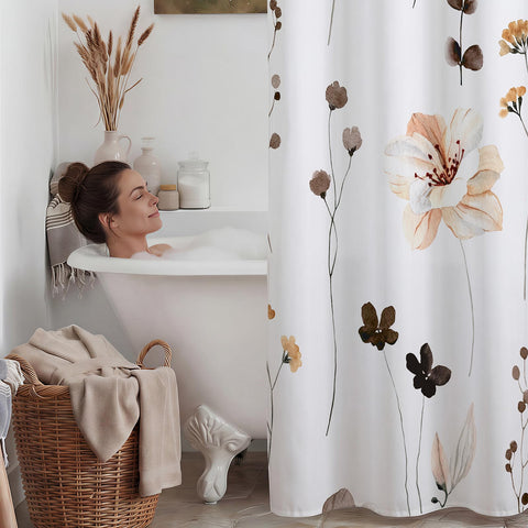WITHLOC 71x74 inch curtain fits standard showers for versatile setup.