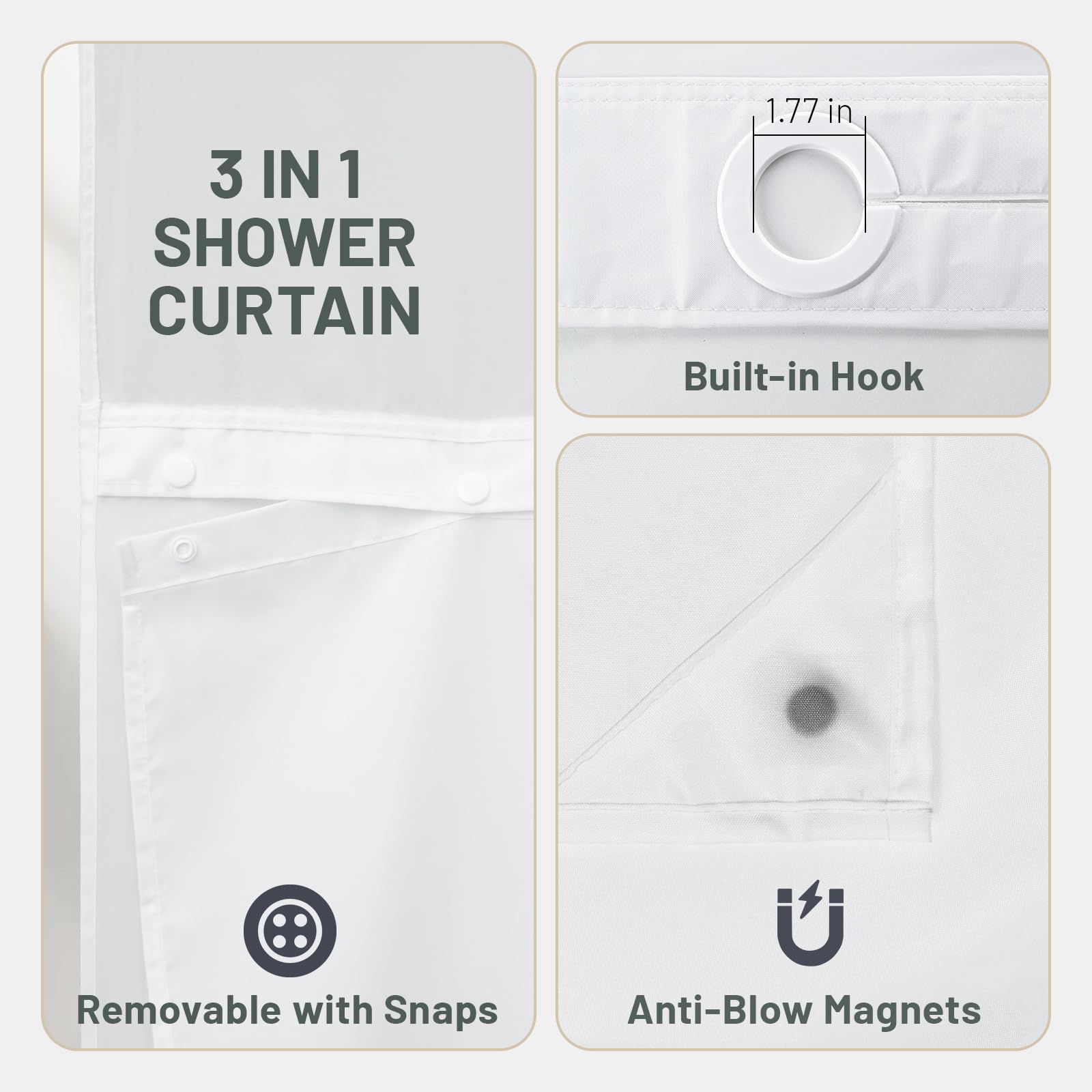 WITHLOC fabric liner is removable for simple maintenance