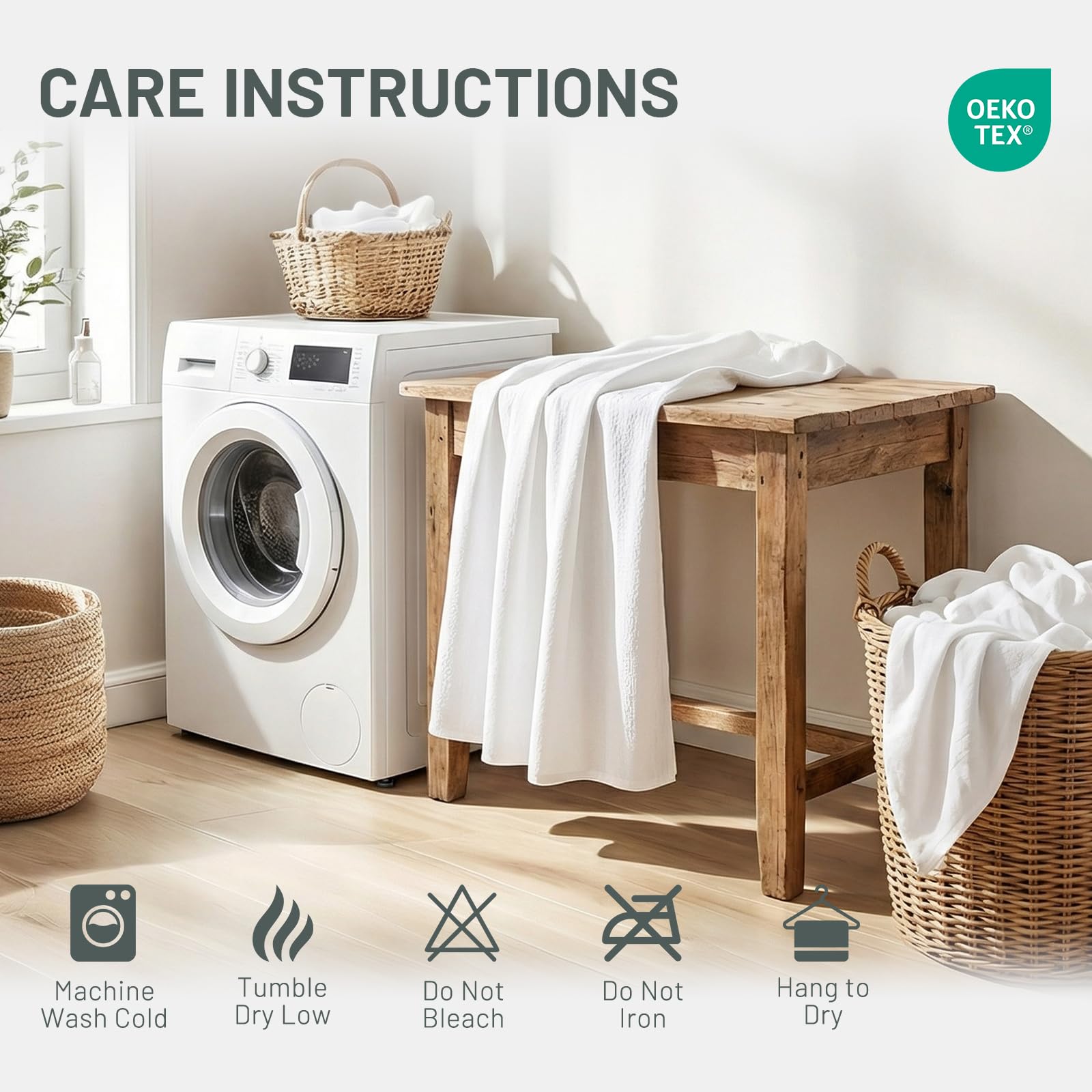 WITHLOC water-repellent fabric keeps curtain dry after use