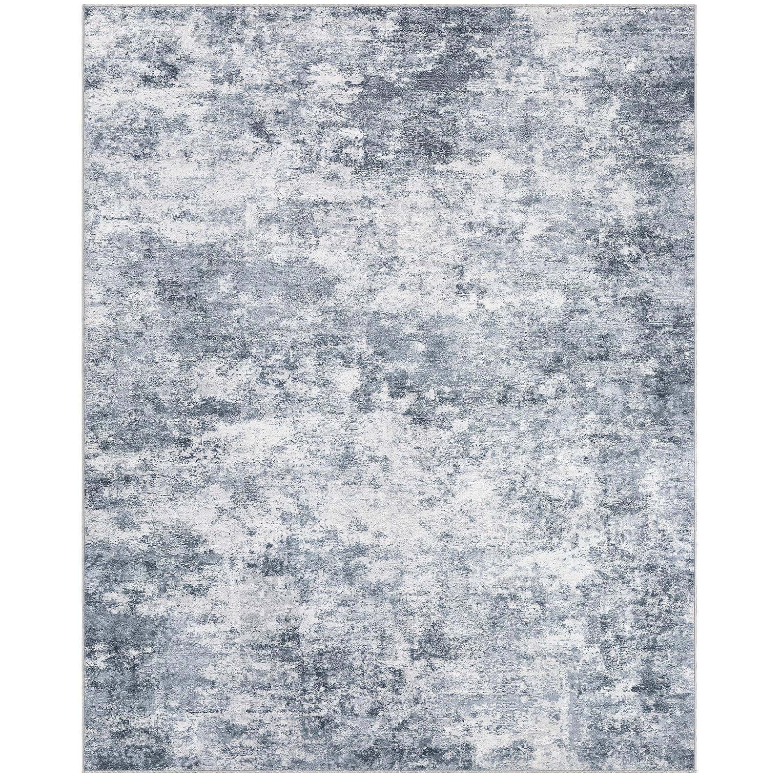 WITSHOCK blue dining-area rug under table adding warmth and practicality