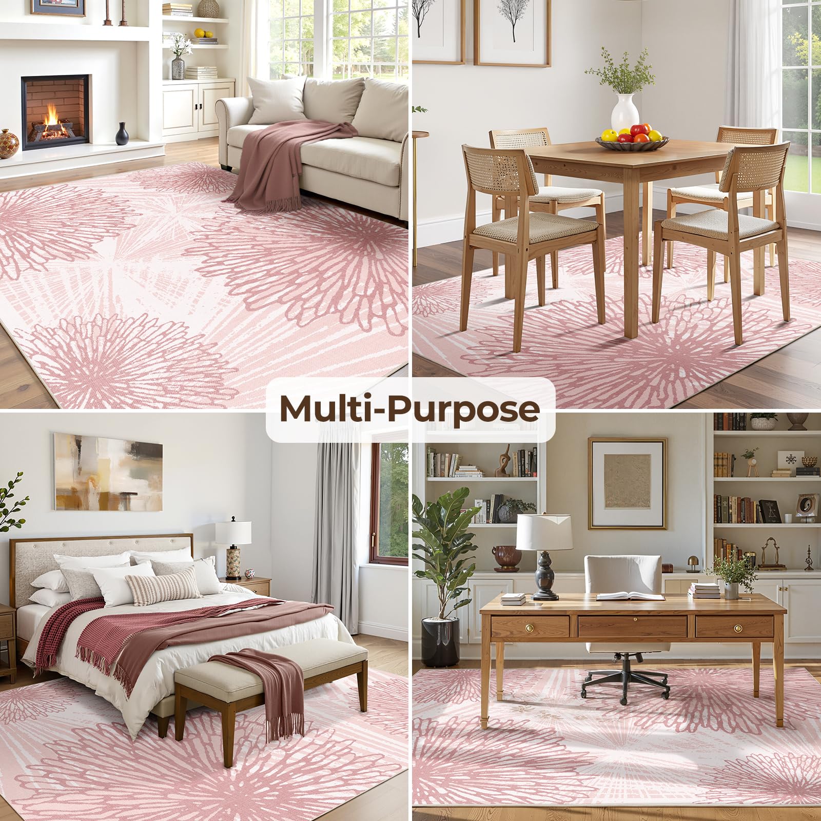 WITSHOCK pink living room setup enhances contemporary decor.