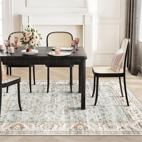 WITSHOCK machine washable rug for effortless cleanup after spills