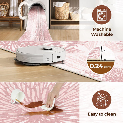WITSHOCK machine-washable rug for quick refreshes.