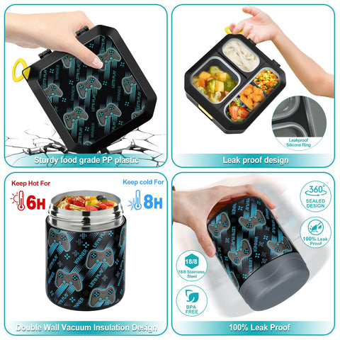 wiwens 12oz thermos jar keeps hot foods warm for school lunches