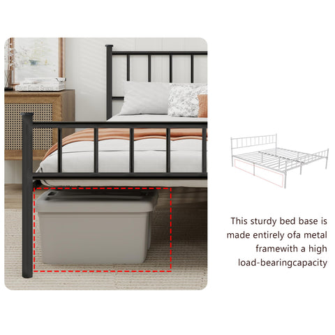 WJORATA bed frame with rounded corners and protective footpads for safer use