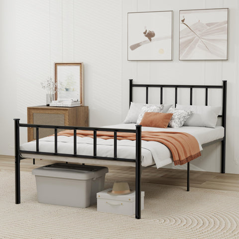 WJORATA twin bed frame with steel slats provides quiet, durable foundation
