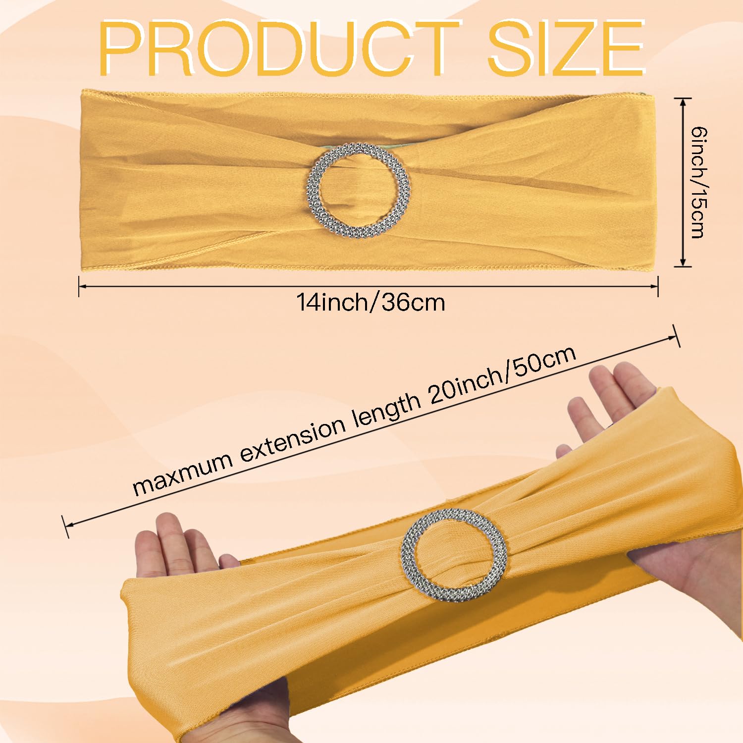 WJWHQ elastic chair band with buckle slider for quick, secure decoration.