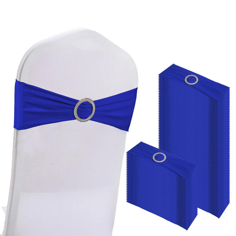 WJWHQ royal blue stretch chair sash on a chair for cohesive decor