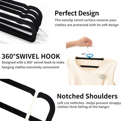WJWSKI velvet hanger with notched shoulders for dresses and tanks.