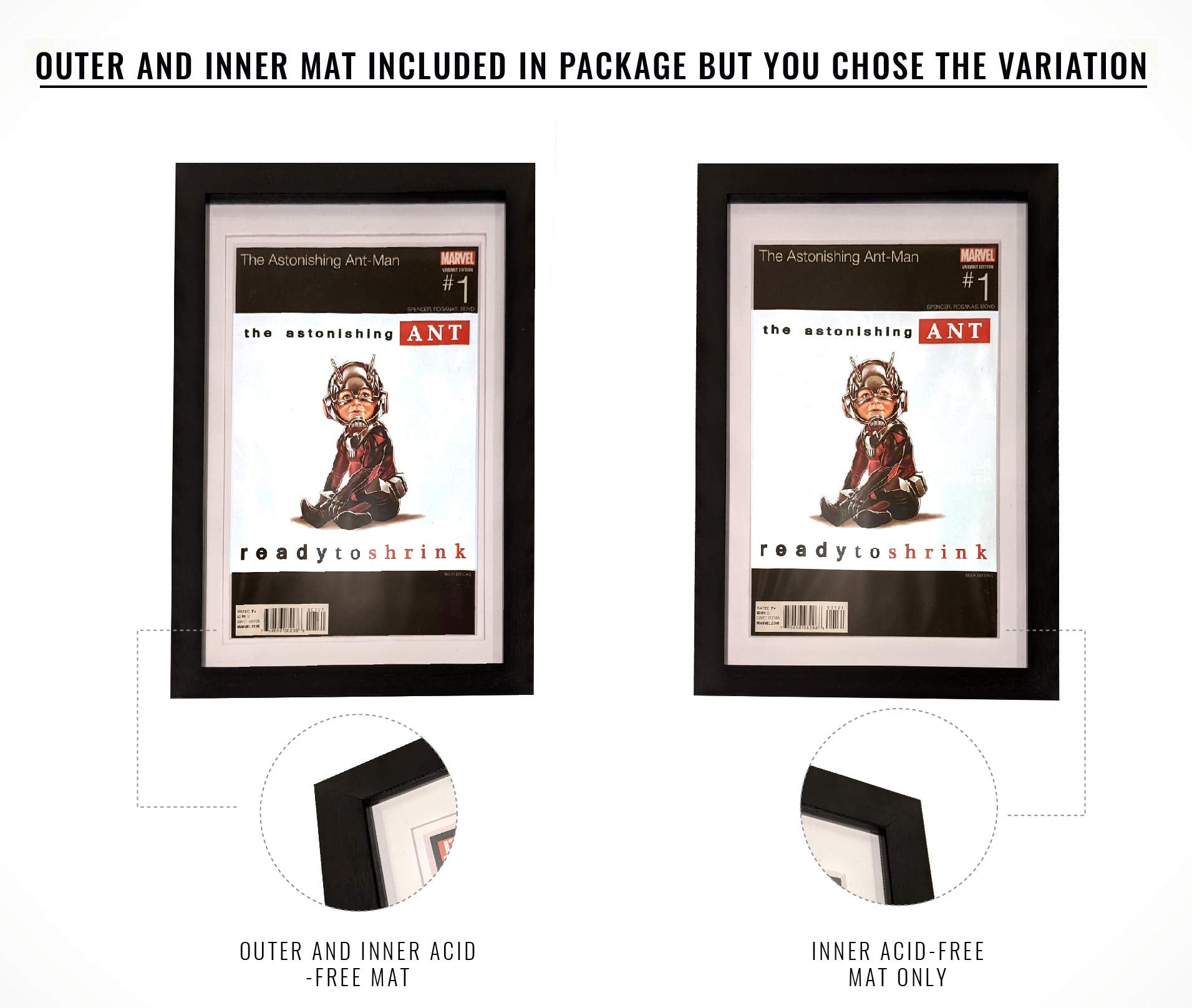 WKG Brands Comic Frame 2 Pack side profile showing slim MDF build and wall-ready design