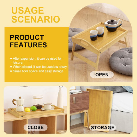WKWKER bed tray with convenient handles for quick transport around room.