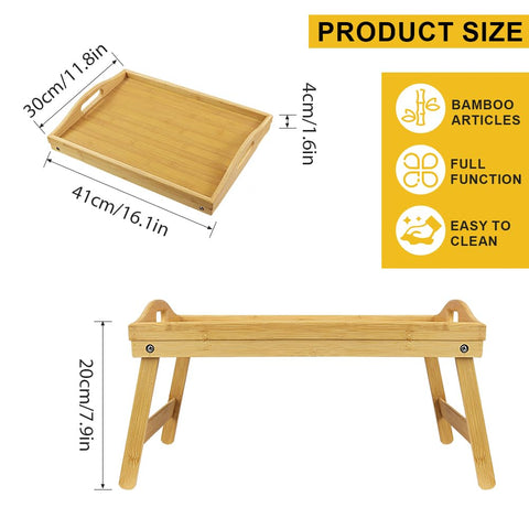WKWKER bamboo bed tray ready for serving meals in bed.