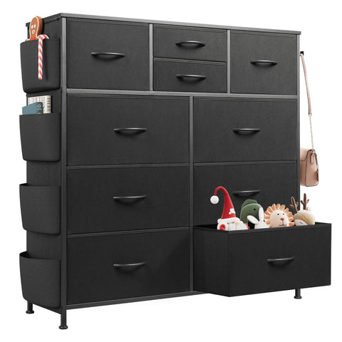 WLIVE 10-drawer dresser front view for organized bedroom storage.