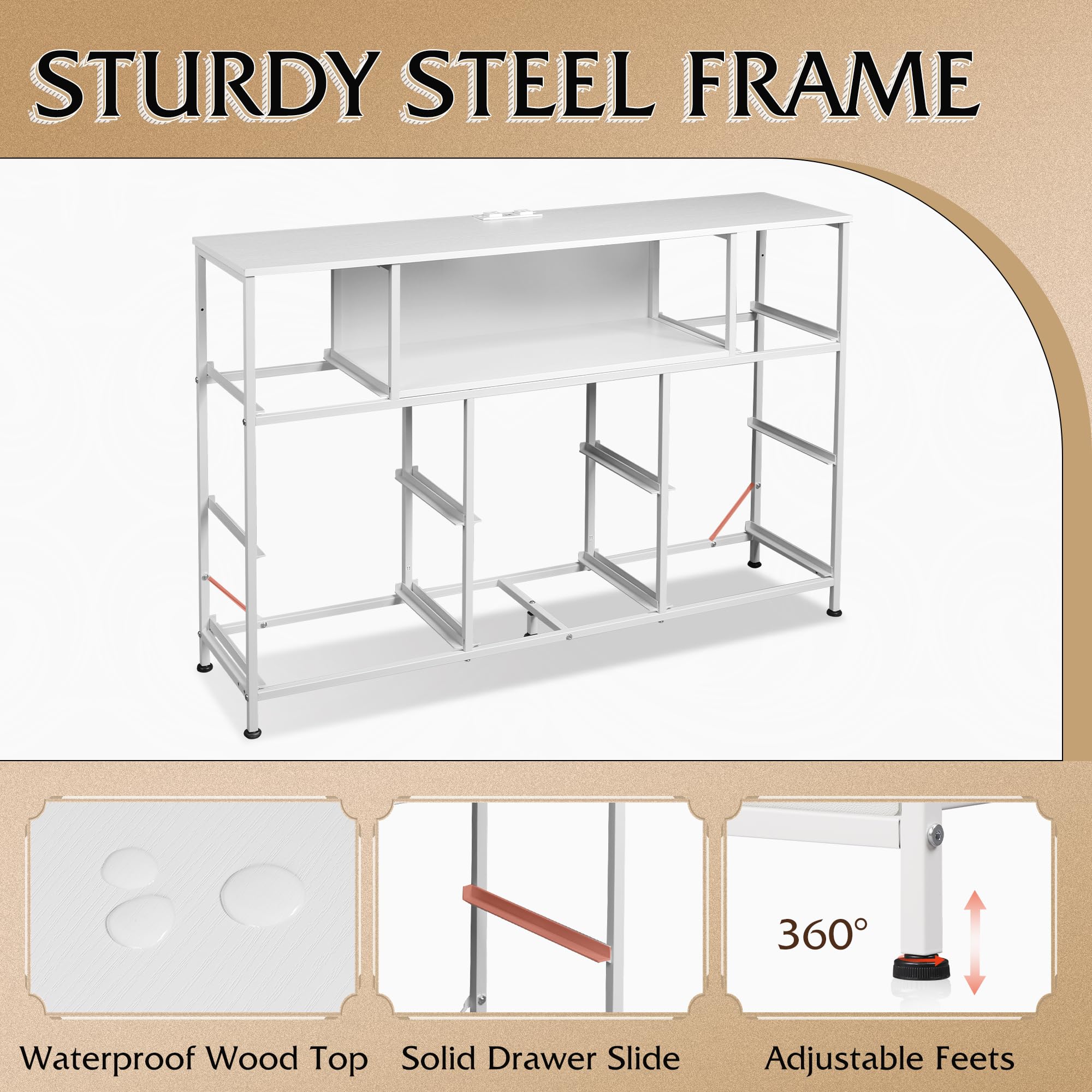 WLIVE 15mm steel frame supports up to 150 pounds with durable design