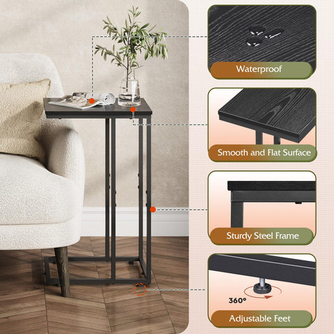 WLIVE C-shaped table supports up to 50 pounds for daily use