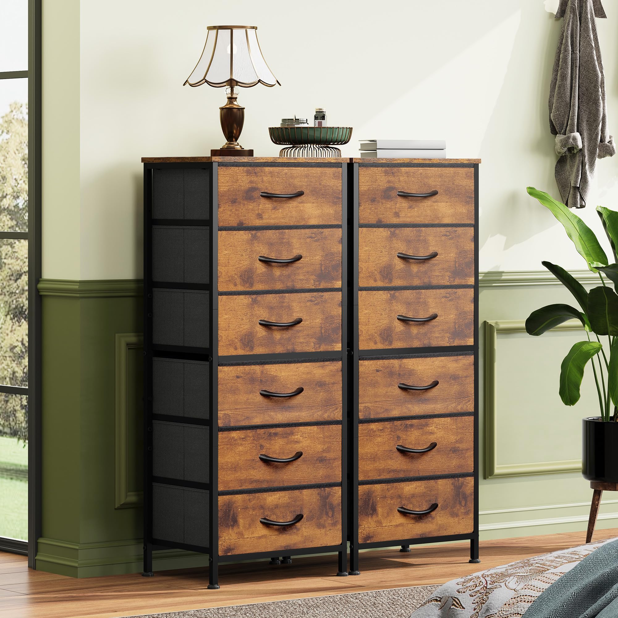 WLIVE 6-drawer fabric dresser keeps clothing organized and accessible.