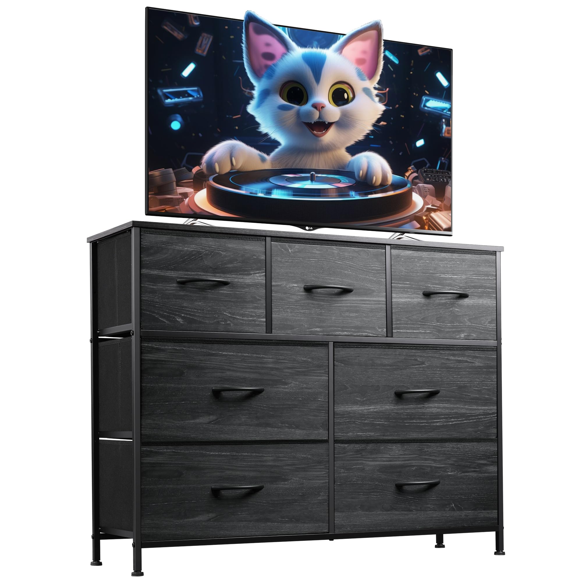 WLIVE 7-drawer dresser assembly shows sturdy frame for organized storage