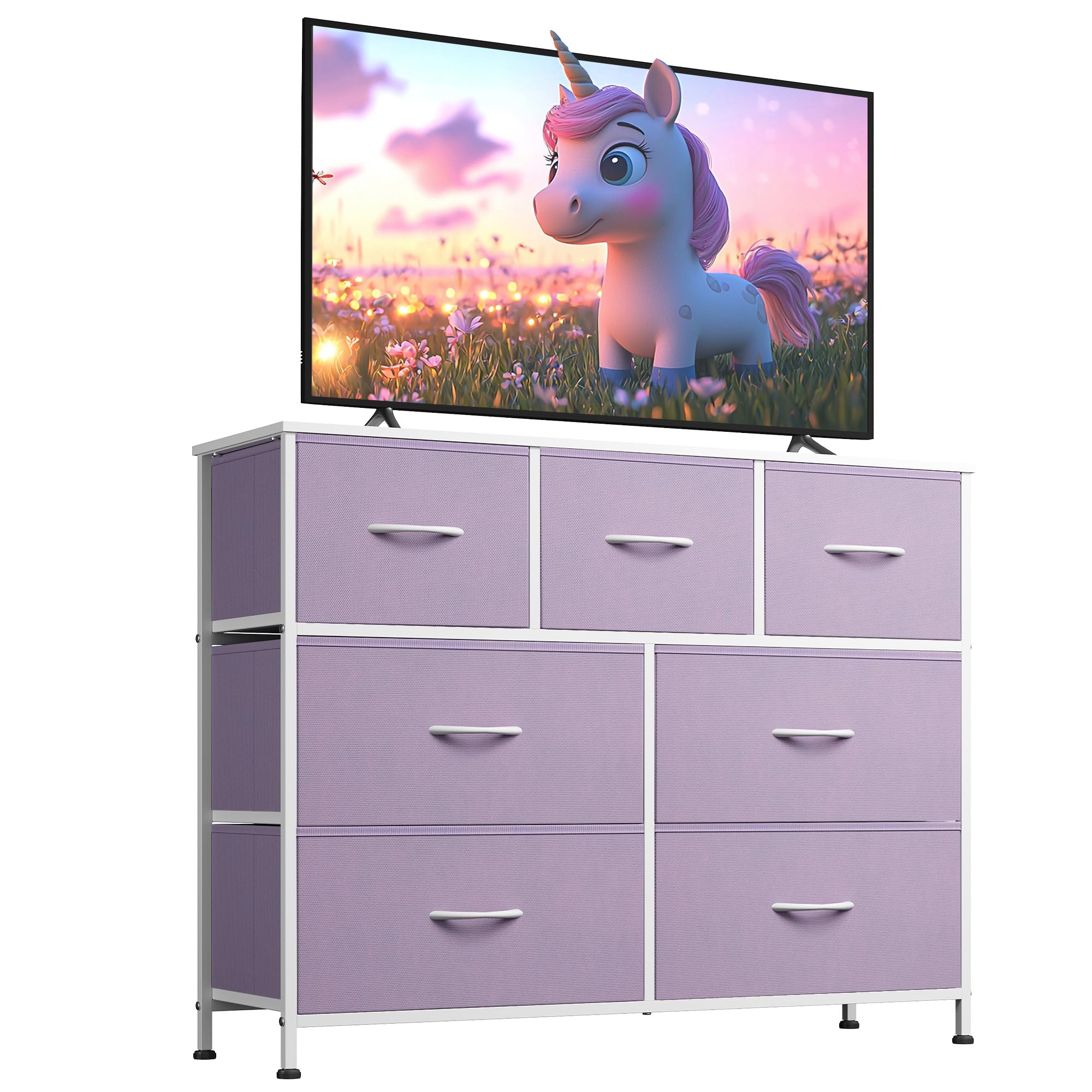 WLIVE 7-drawer dresser purple-top showing organized bedroom storage.