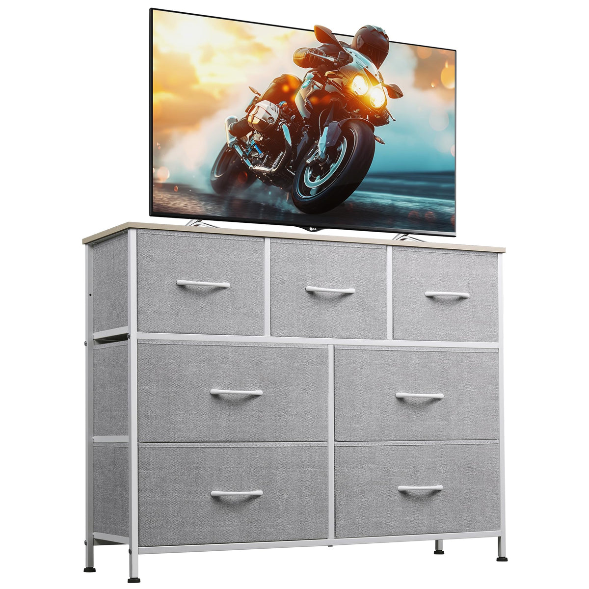 WLIVE 7-drawer dresser with wood top for organized storage