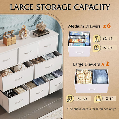 WLIVE bedroom setup featuring the dresser as organized storage in a calm space