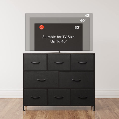 WLIVE 8-drawer dresser drawers open revealing deep storage for bulky items