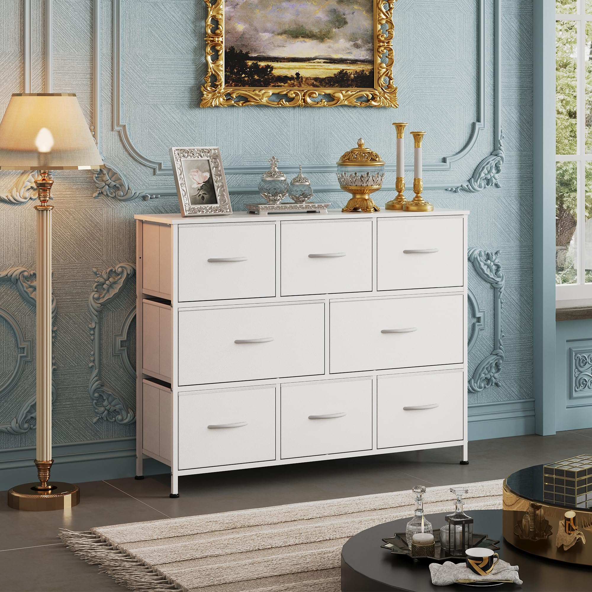 WLIVE dresser wood-top display area for decor and essentials