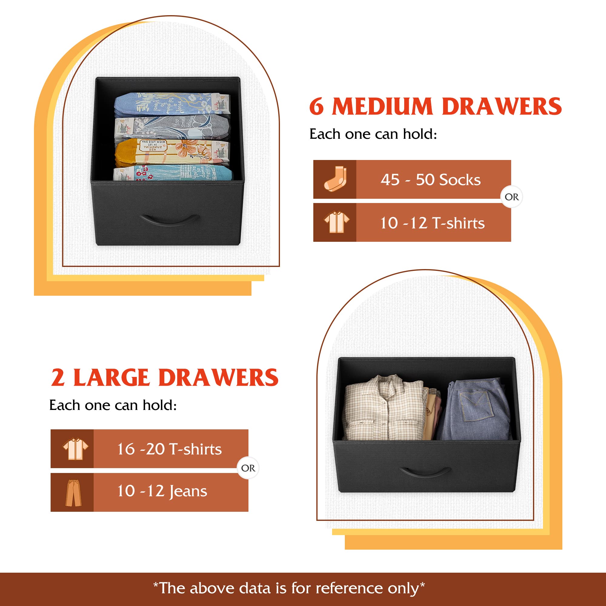 WLIVE 8-drawer dresser with wood top displaying decor and essentials within reach