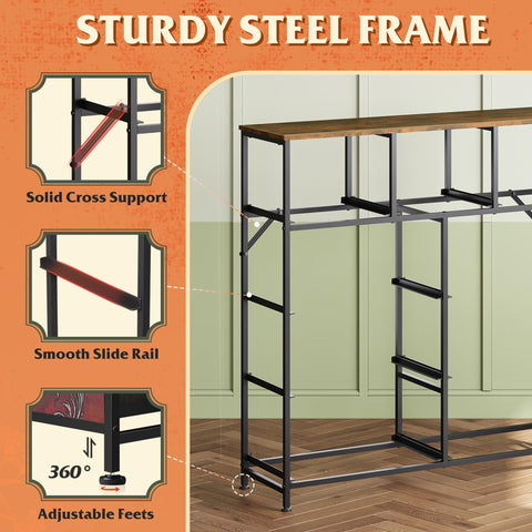 WLIVE 9-drawer dresser with drawers open for easy access