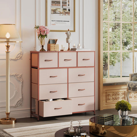 Close-up of WLIVE fabric drawers showing breathable storage solution
