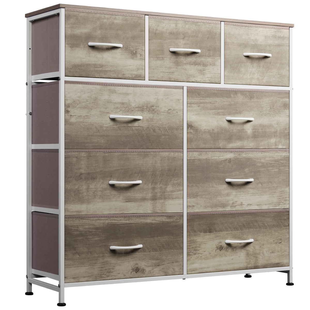 WLIVE 9-drawer dresser with fabric drawers offers organized storage in bedroom.