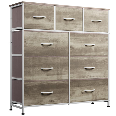 WLIVE 9-drawer dresser with fabric drawers offers organized storage in bedroom.