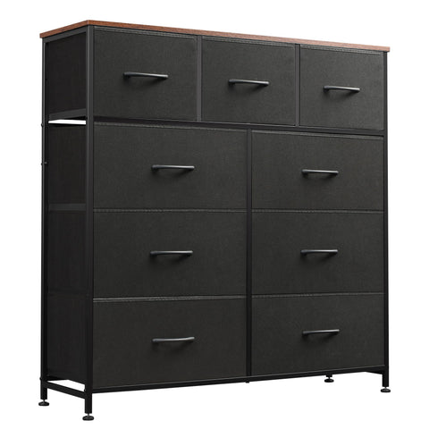 WLIVE 9-drawer fabric tower dresser with sturdy frame keeps clothes organized.