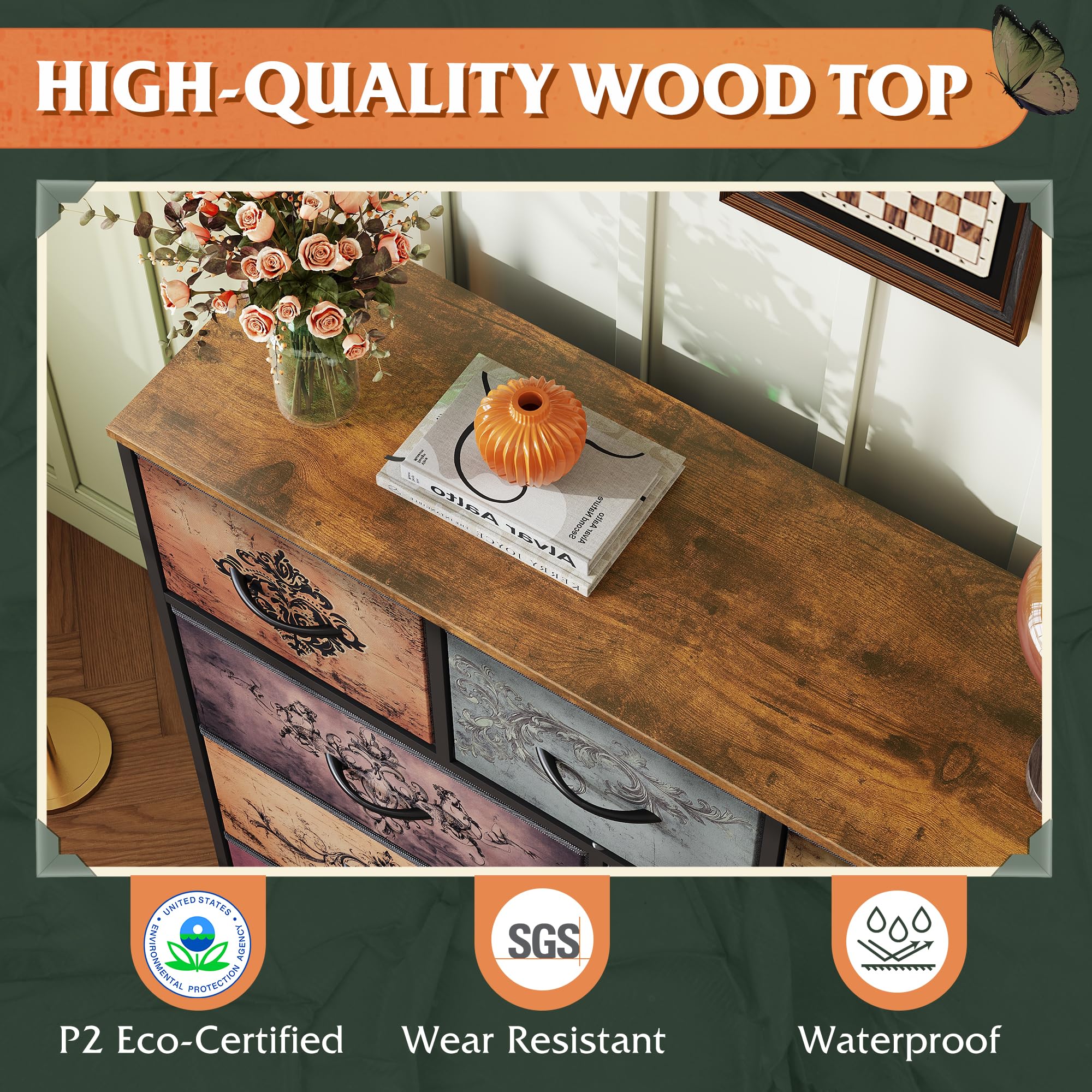 WLIVE 9-drawer dresser in a bedroom setup for organized apparel