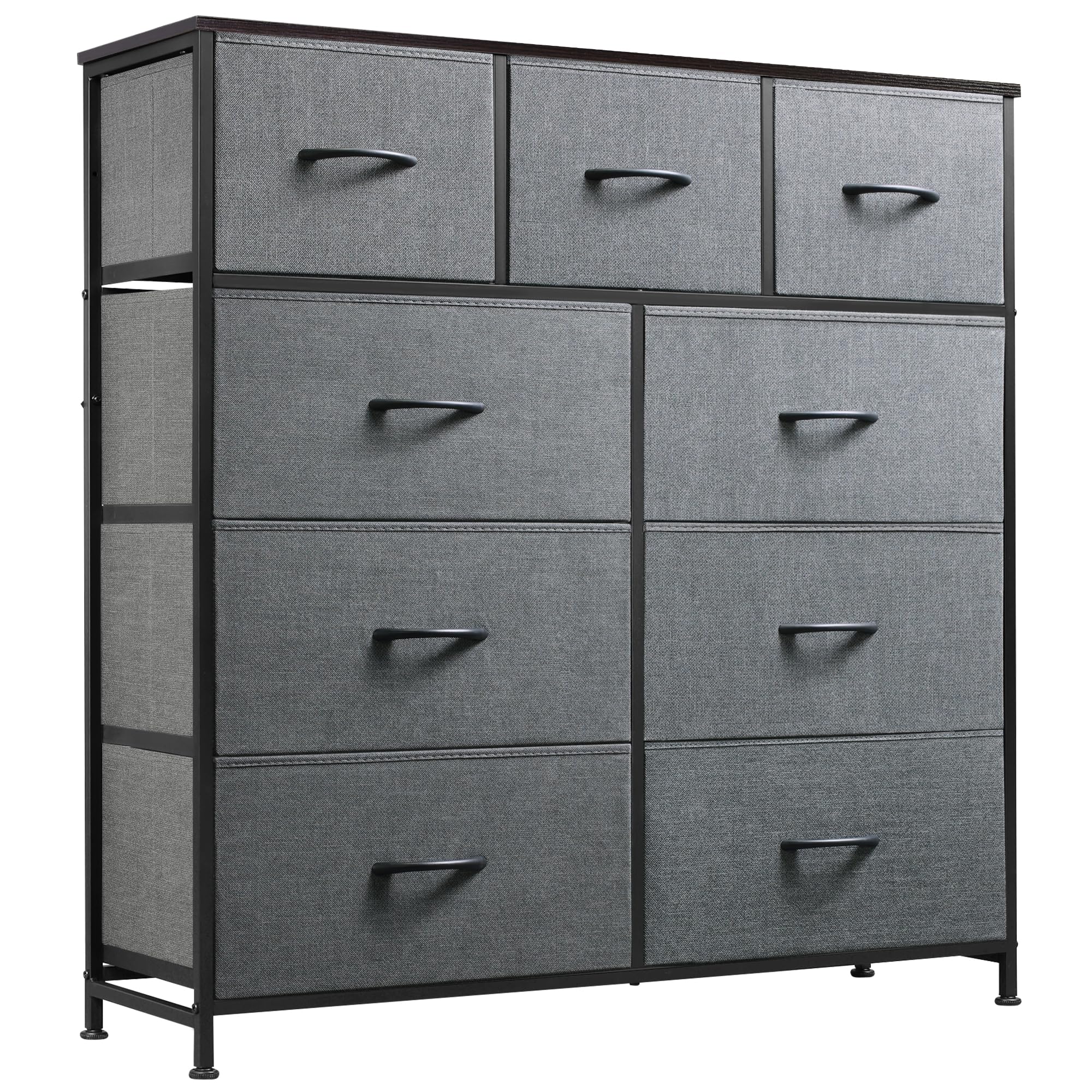 WLIVE 9-drawer dresser with wood top, ideal for clutter-free bedrooms.