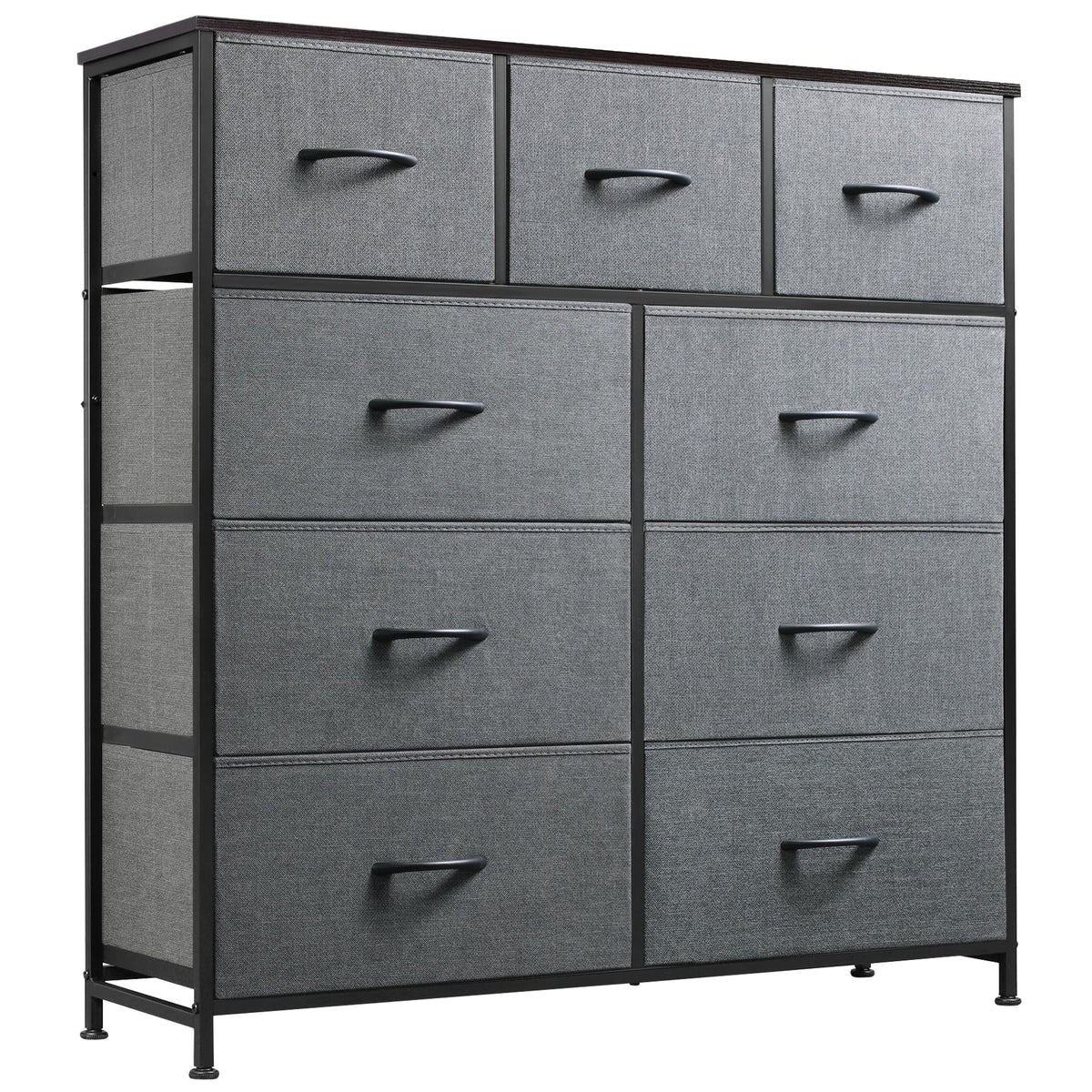 WLIVE 9-drawer dresser with wood top, ideal for clutter-free bedrooms.
