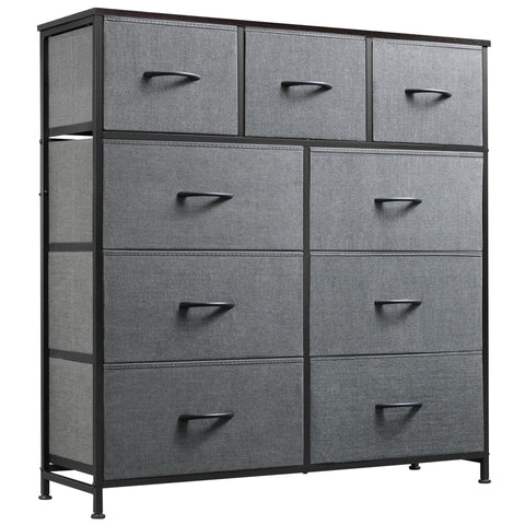 WLIVE 9-drawer dresser with wood top, ideal for clutter-free bedrooms.