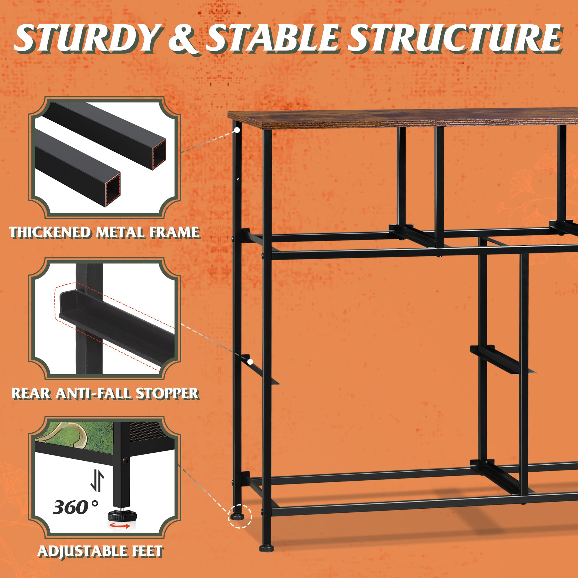WLIVE adjustable feet protect floors on uneven surfaces.