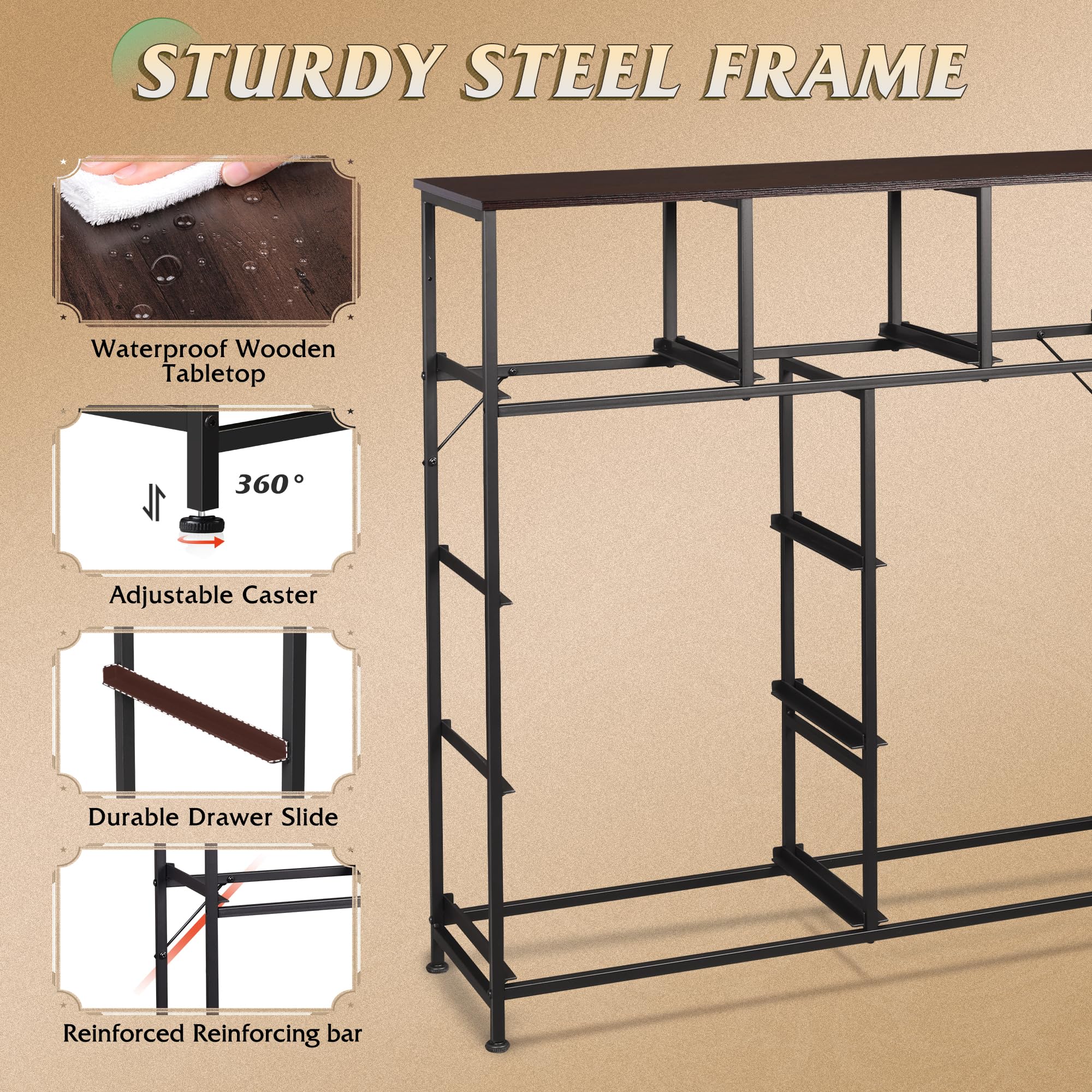 WLIVE adjustable feet protect floors and level the unit on uneven surfaces.