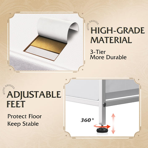 Anti tilt device on WLIVE dresser helps stabilize the unit to wall.