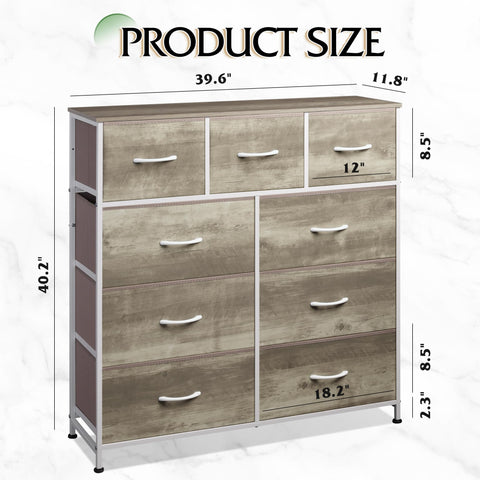 WLIVE 9-drawer dresser brightens bedrooms by organizing clothes.