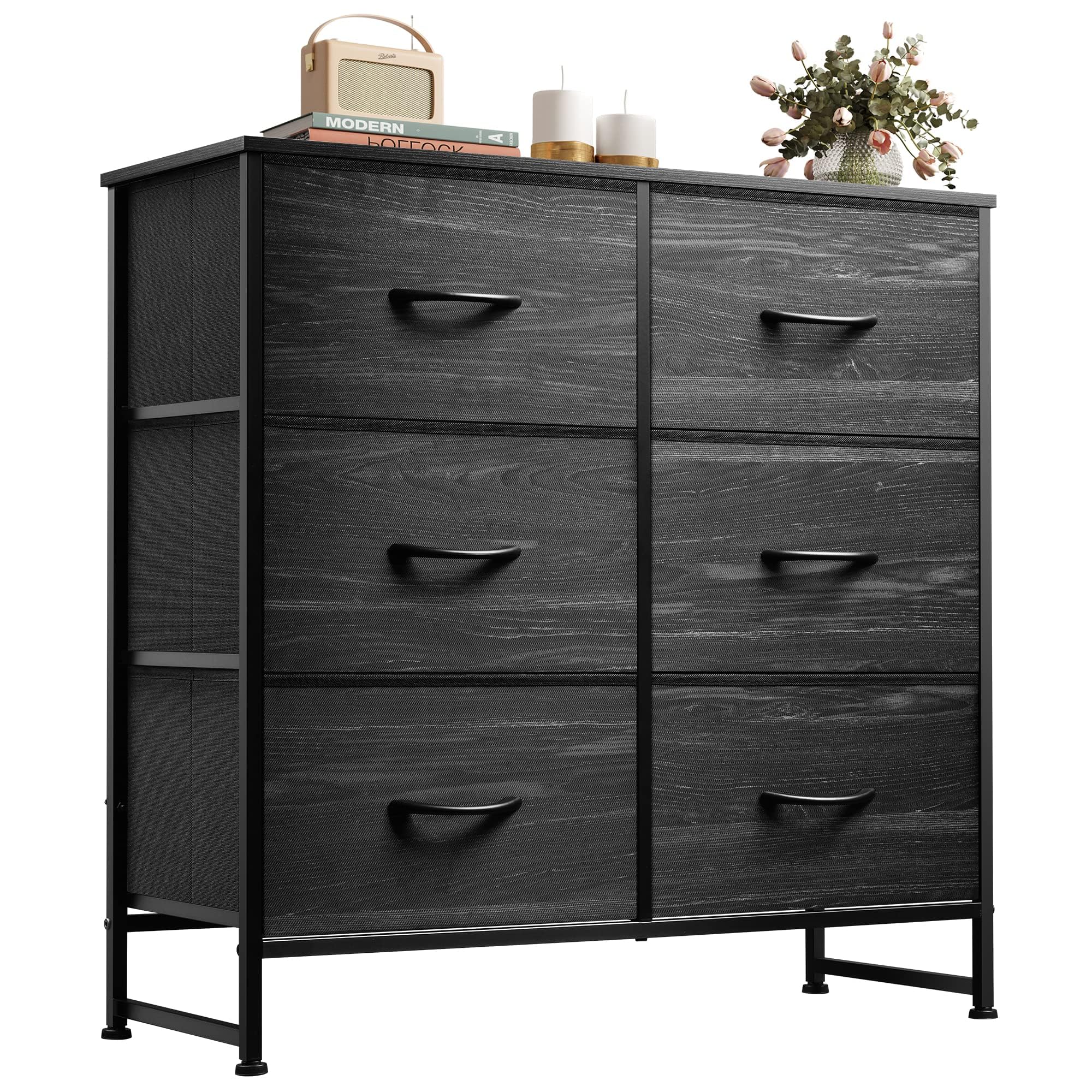 WLIVE black dresser top view shows sturdy surface for daily use