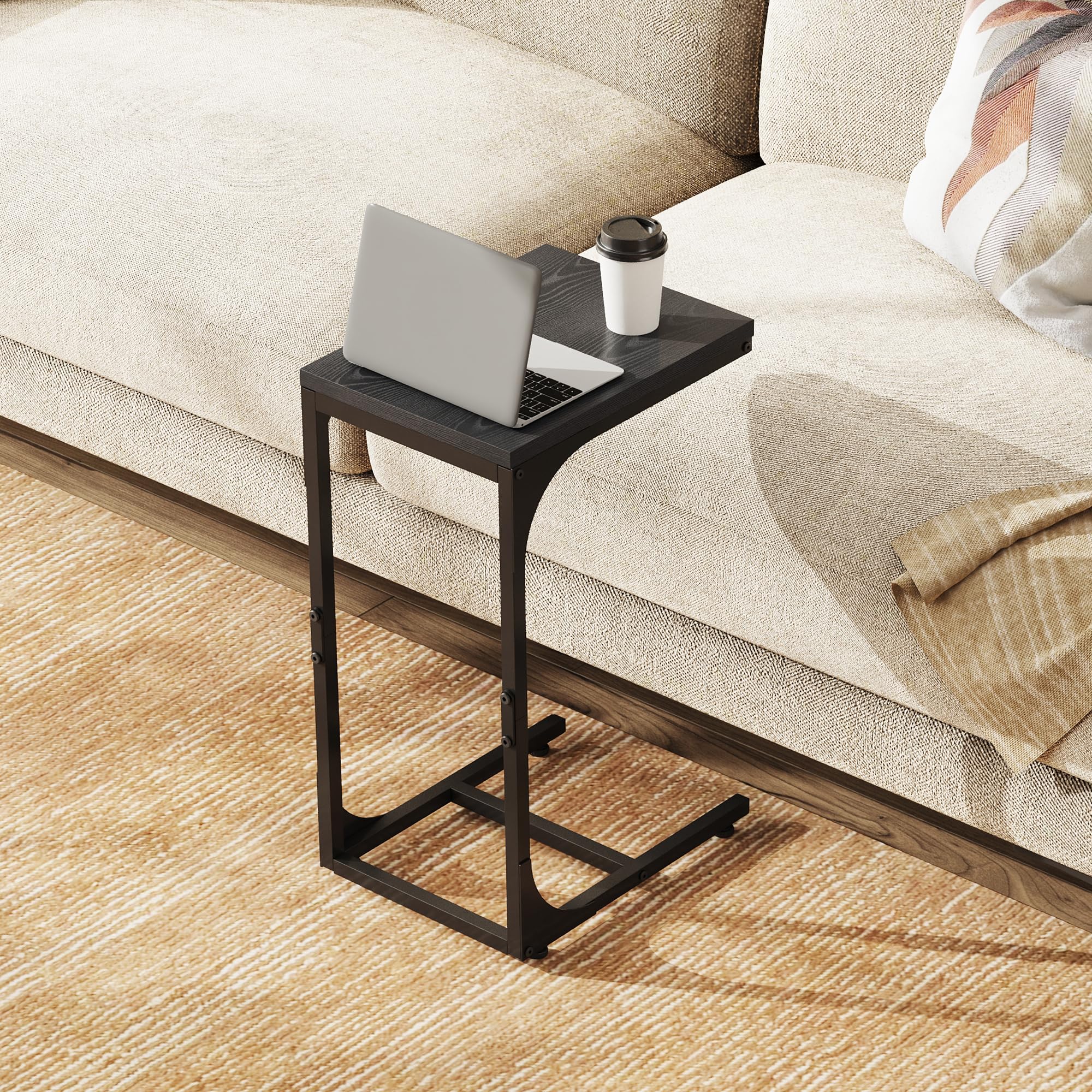 WLIVE C-shaped end table is easy to assemble with no extra tools.